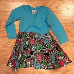 Long sleeve princess awesome dinosaur dress with pockets